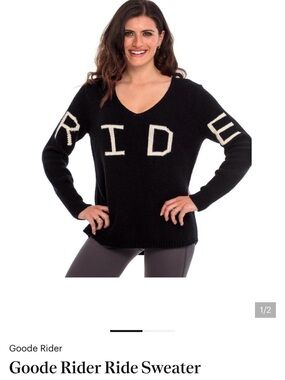 Goode Rider Black V-Neck 'Ride' Sweater
